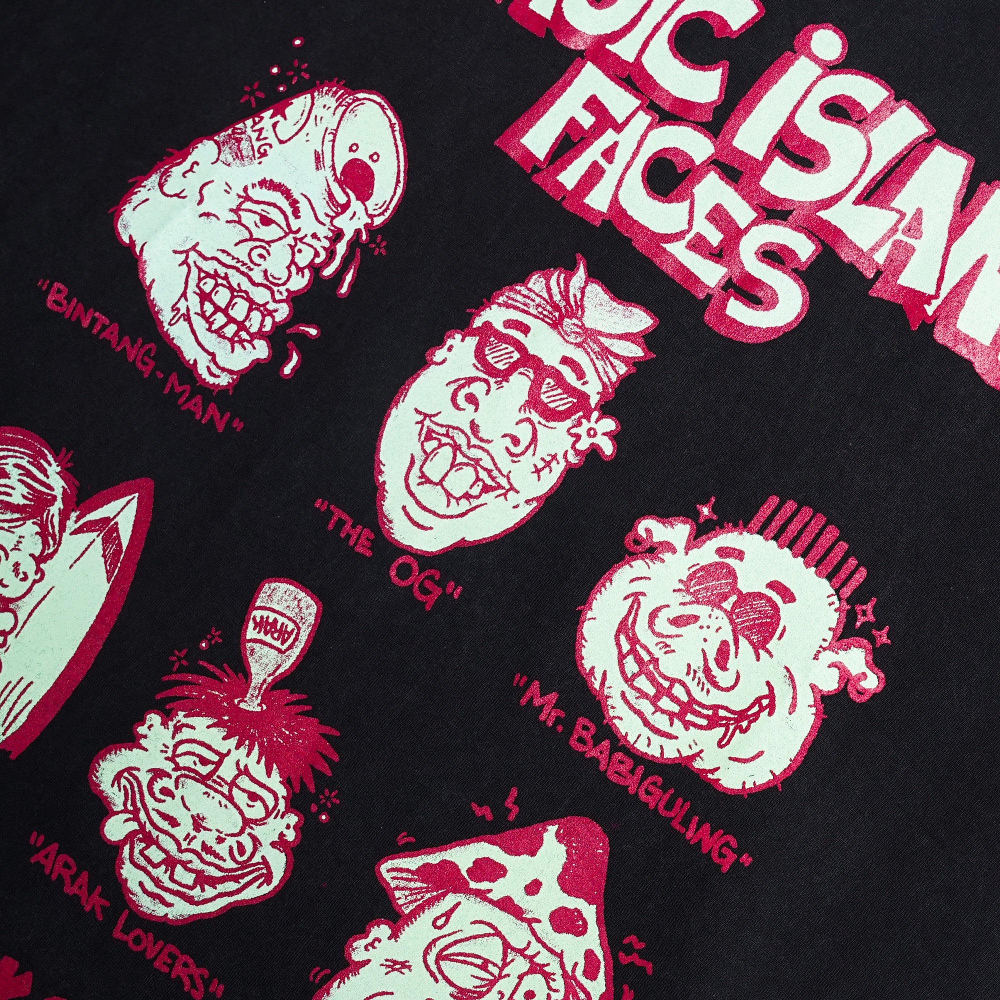 ISLAND FACES Black Wash T-Shirt