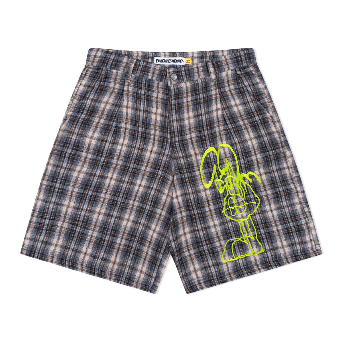 STEWART AMSTRONG Black Plaid Jorts