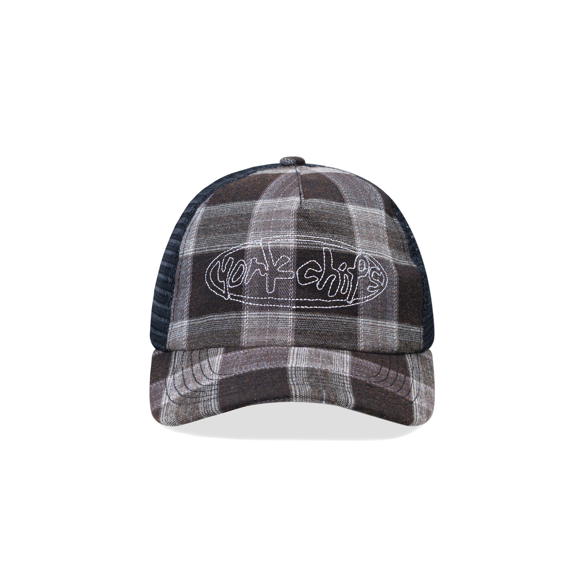 JAWDDROP Black Plaid Trucker Cap