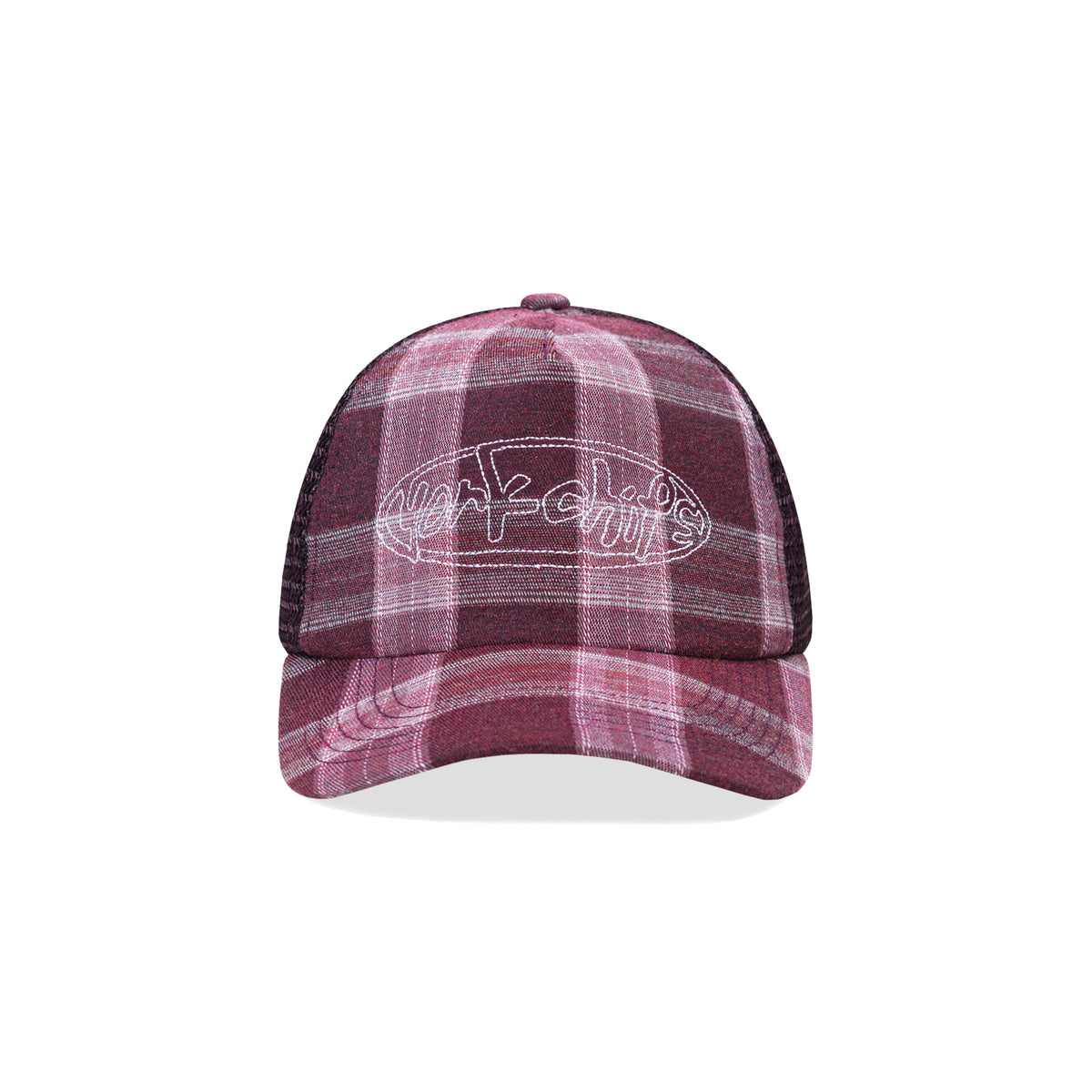 OVLOV Red Plaid Trucker Cap