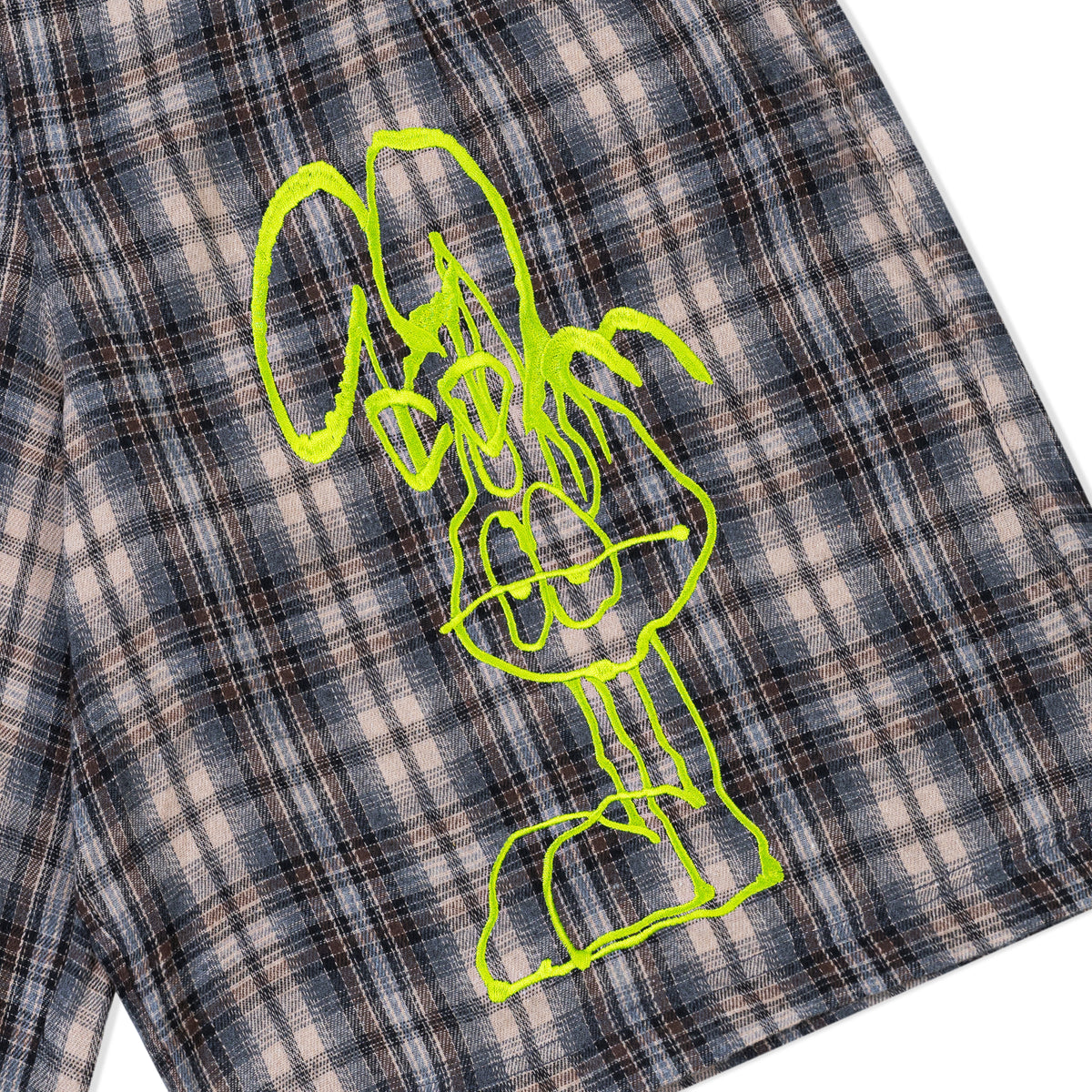 STEWART AMSTRONG Black Plaid Jorts