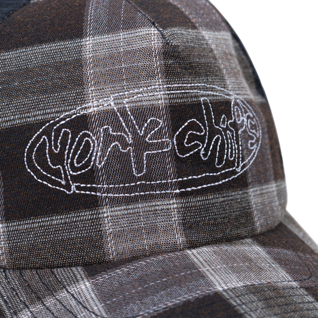 JAWDDROP Black Plaid Trucker Cap