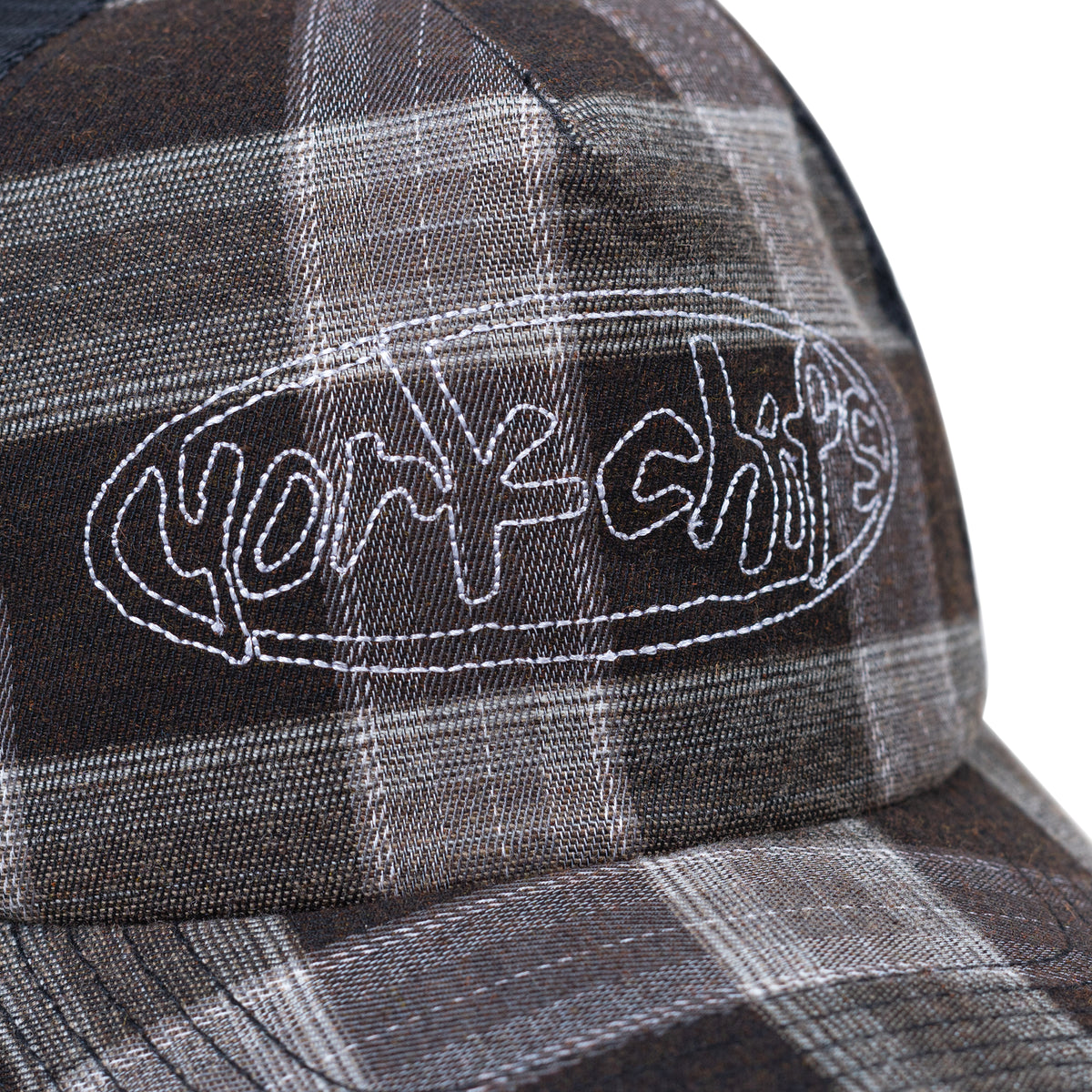 JAWDDROP Black Plaid Trucker Cap