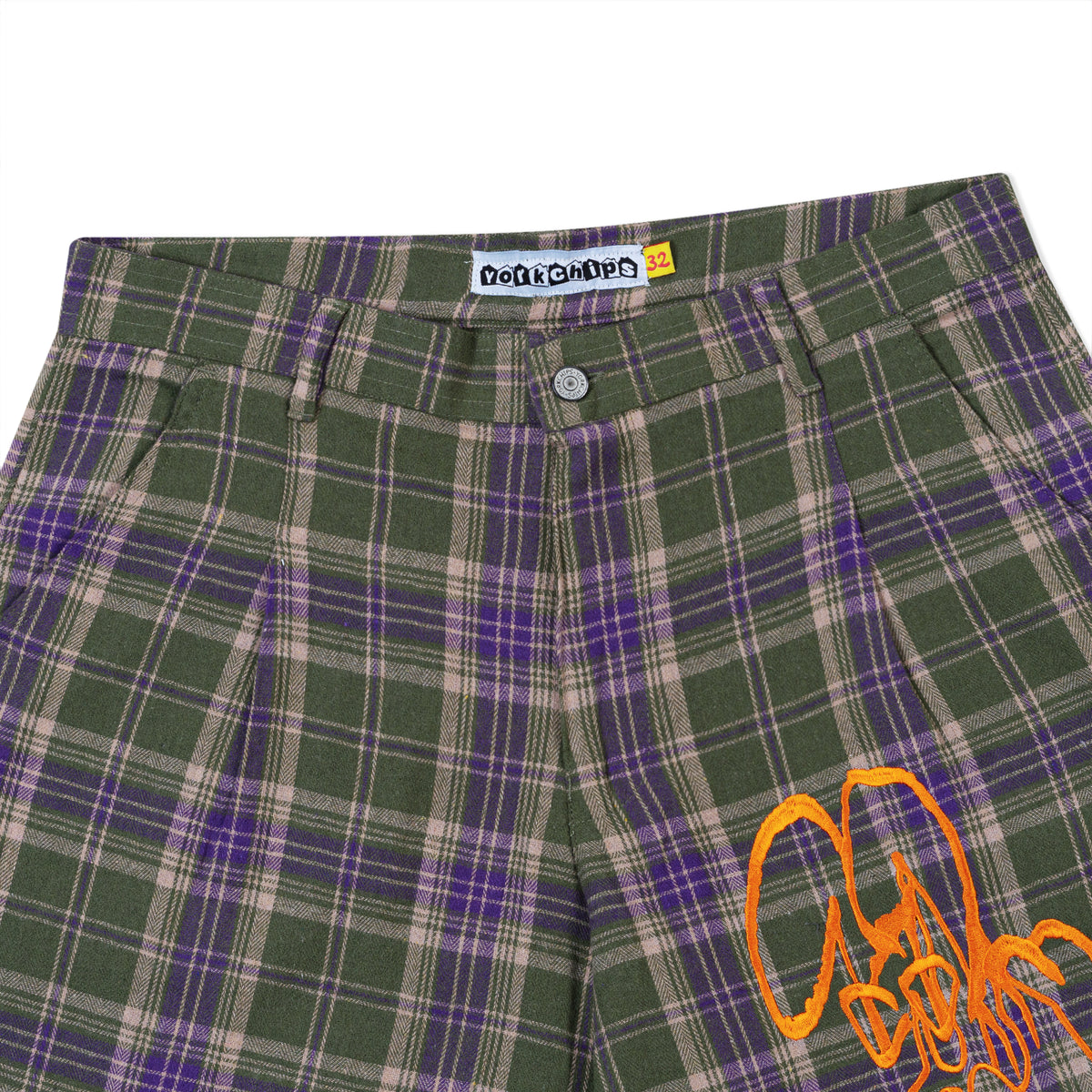STEWART AMSTRONG Green Plaid Jorts