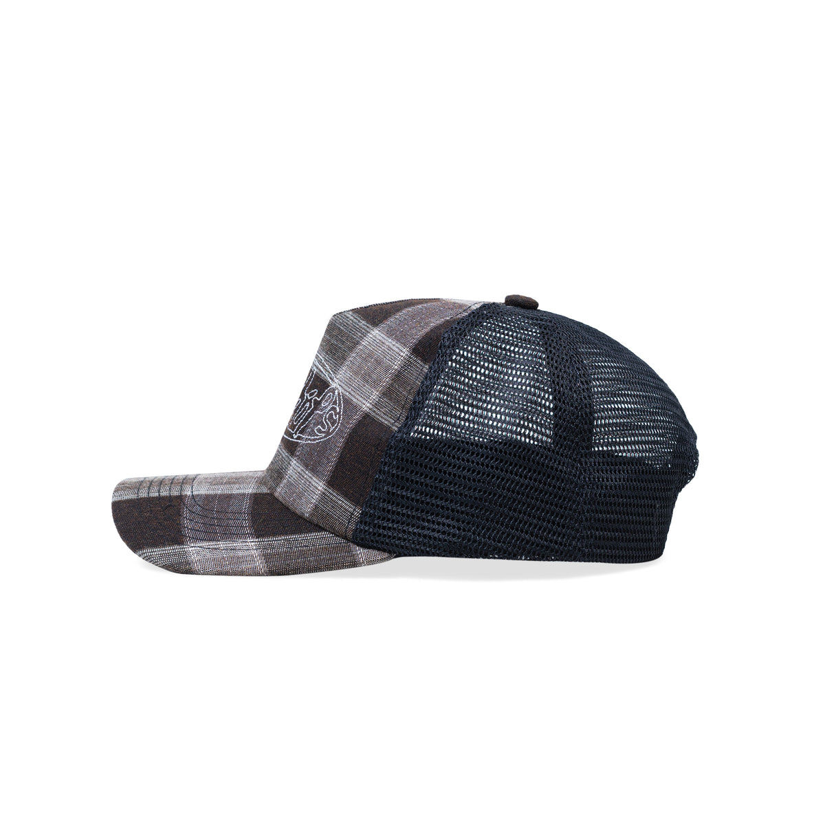 JAWDDROP Black Plaid Trucker Cap